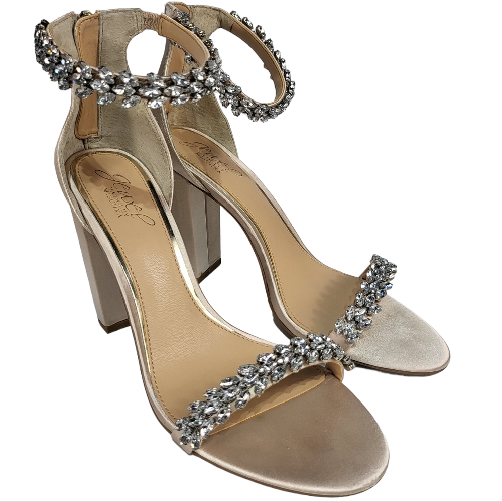 Jewel Badgley Mischka Mayra Evening Sandals Champagne 9 - Picture 5 of 8